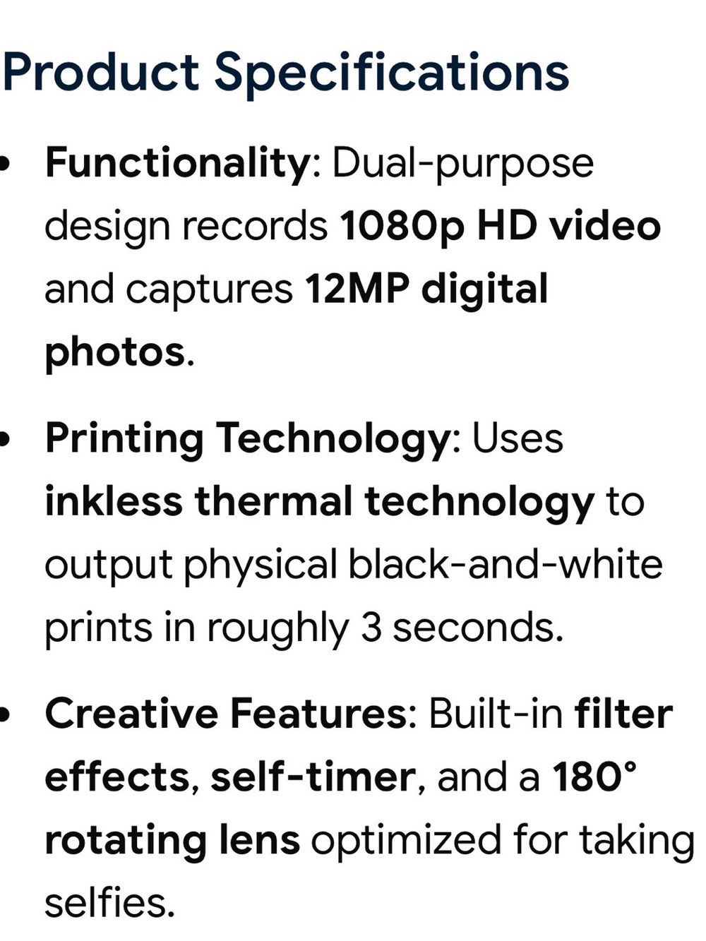 Instaprint Instant Print Digital Camera BRAND NEW - Picture 6 of 7